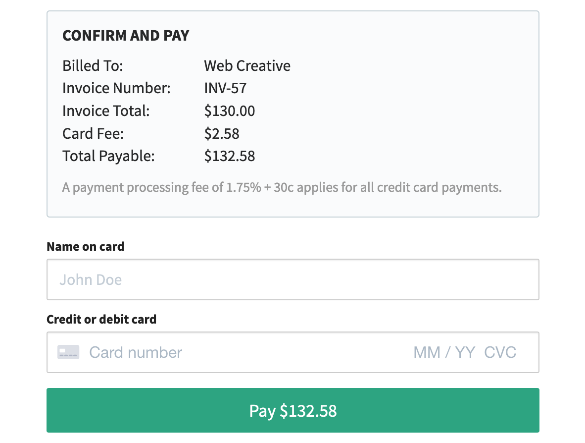 Clients can pay for your invoice online